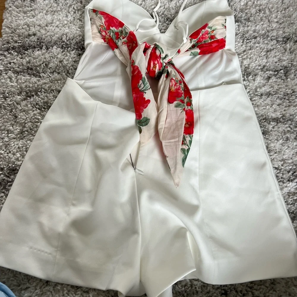 Zara White Mini Dress with Spaghetti Straps - Picture 5 of 8